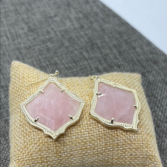 Kendra Scott Kirsten Pink and Gold Geometric Earrings - Picture 5 of 5